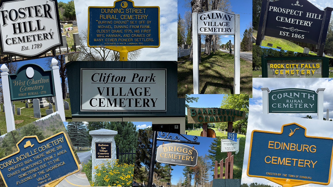 Saratoga County Cemetery Guide with cemetery signs and local cemetery care resources