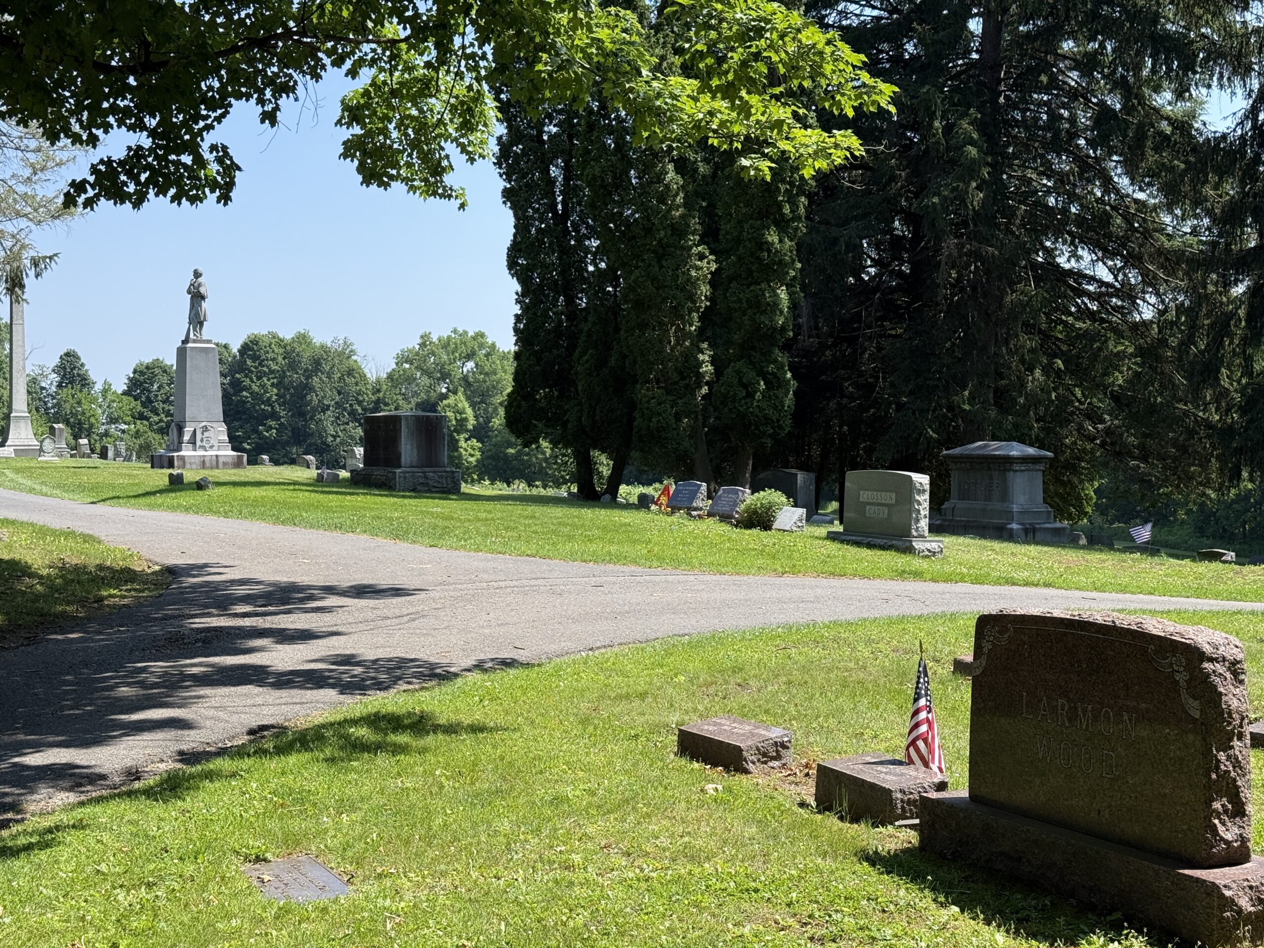Historic roadway through Prospect Hill Cemetery in Schuylerville NY
