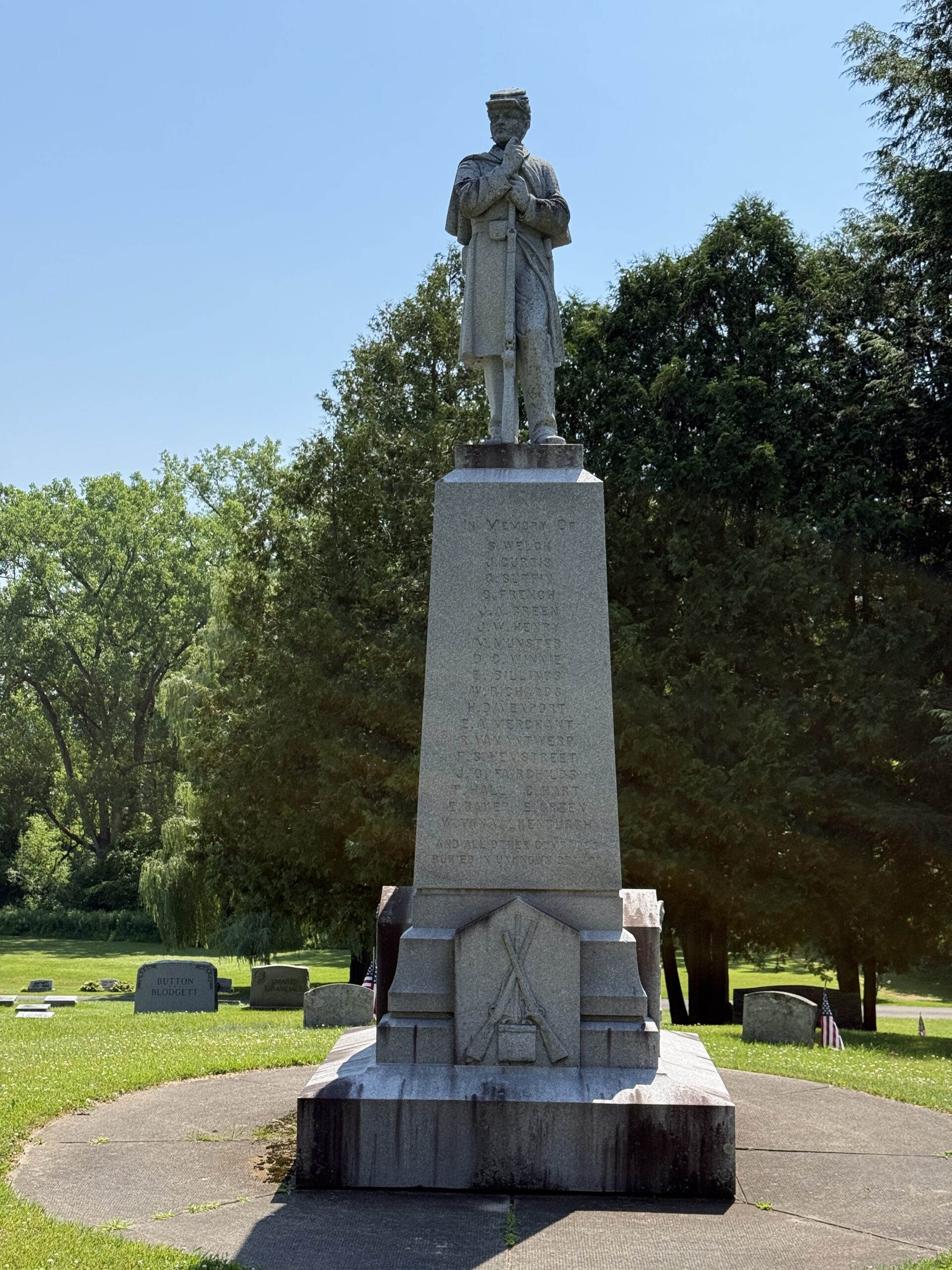 Civil War Soldiers Monument at Prospect Hill Cemetery in Schuylerville NY