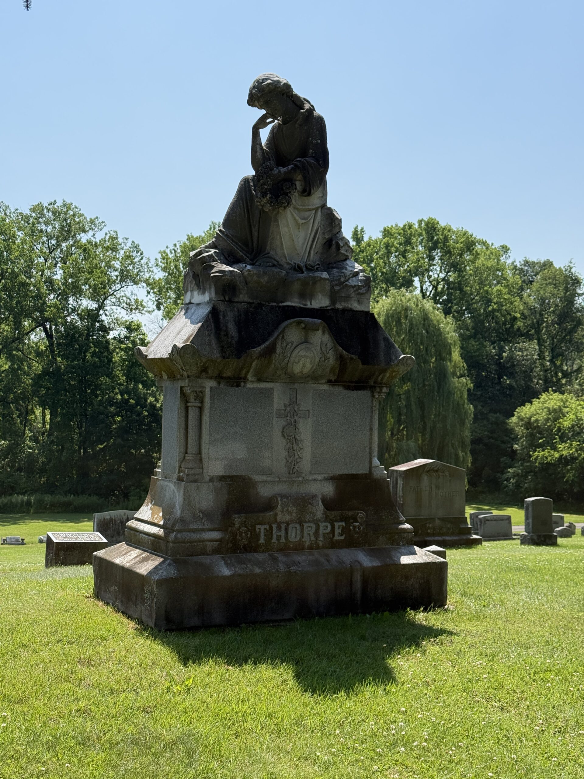 Historic Thorpe family monument at Prospect Hill Cemetery in Schuylerville NY
