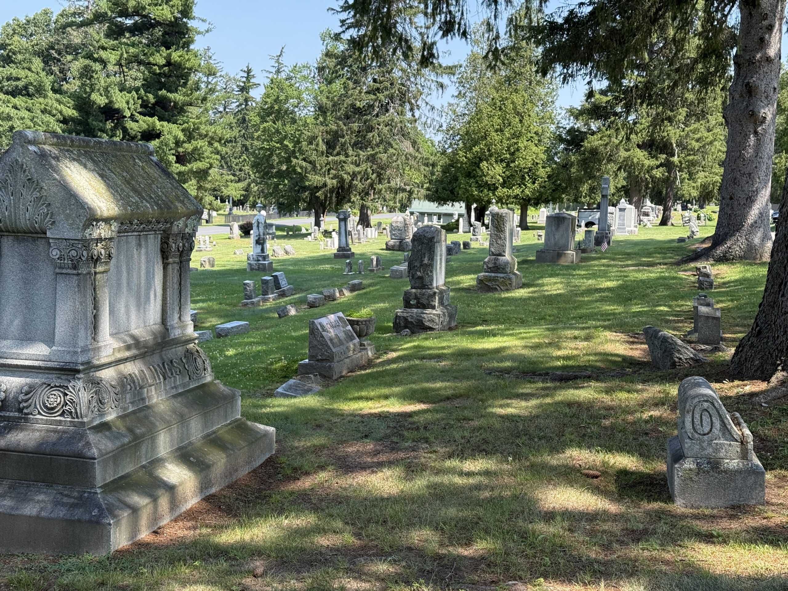 Hillside landscape at Prospect Hill Cemetery in Schuylerville NY