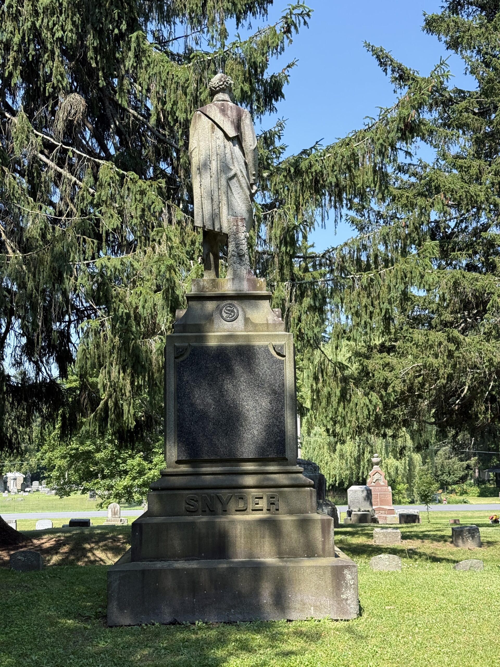 Large historic family monument at Prospect Hill Cemetery in Schuylerville NY