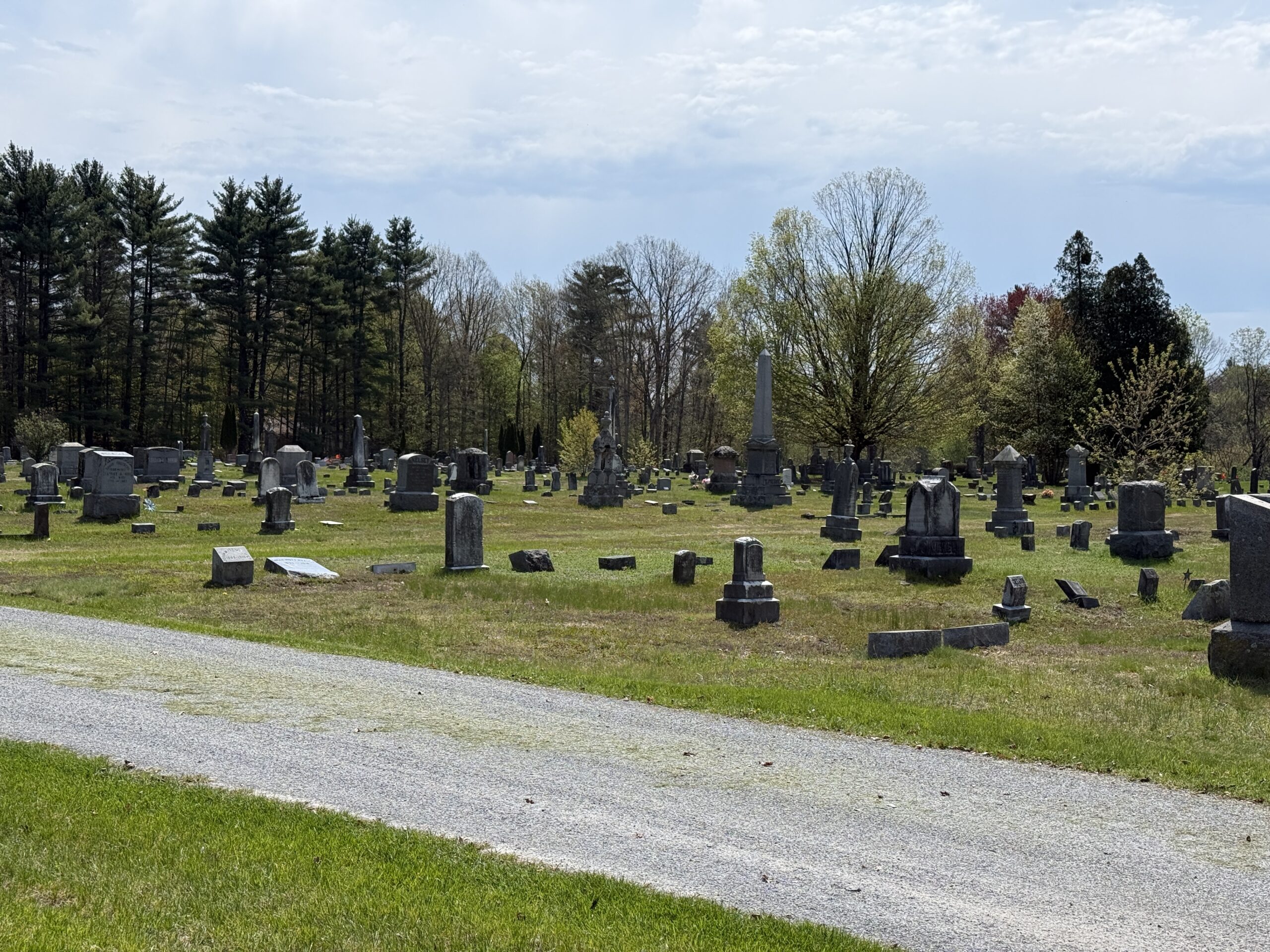 Roadway view inside Gansevoort Cemetery in Wilton New York