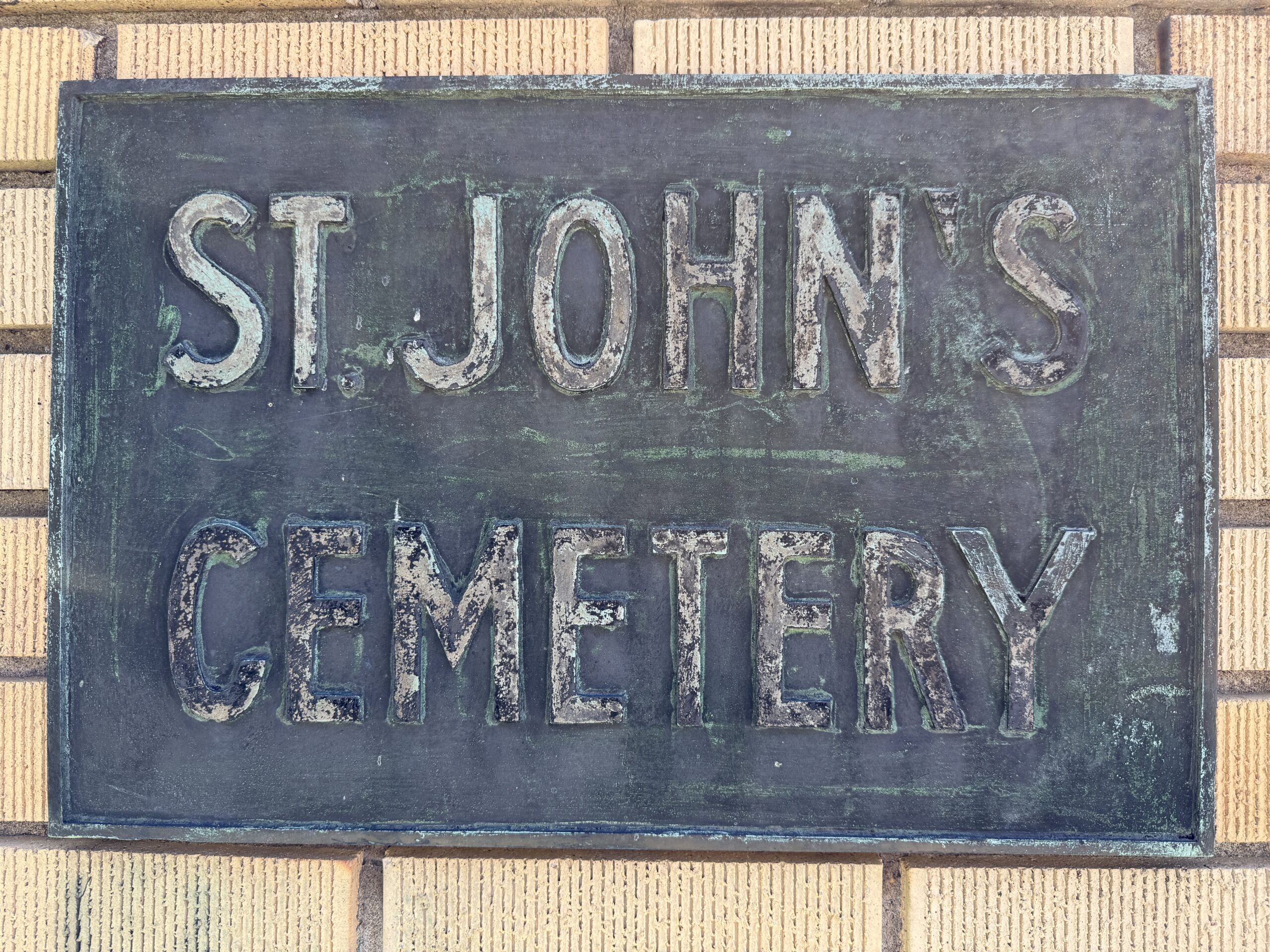St. John’s Cemetery entrance sign in Amsterdam New York