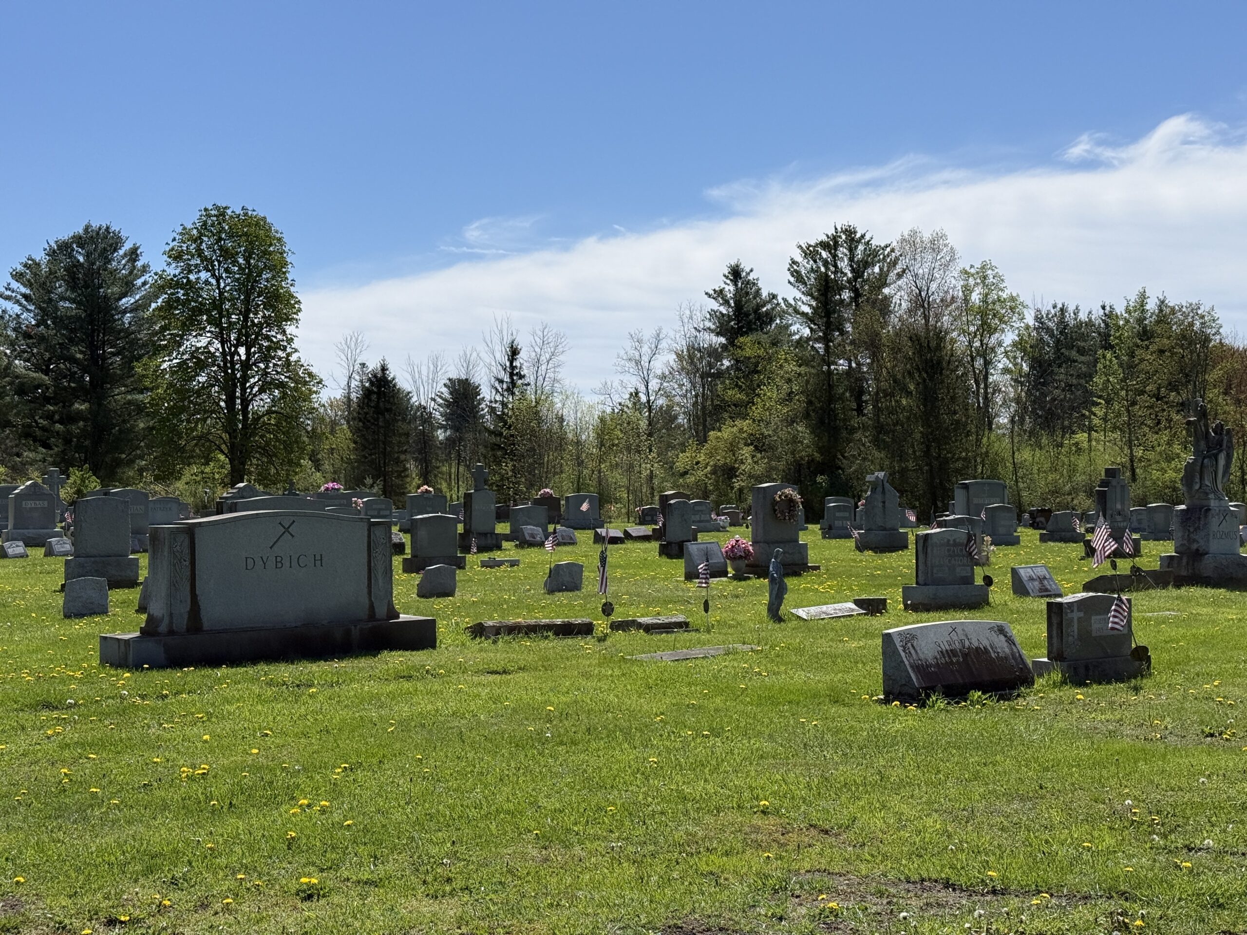 Headstone section at St. John’s Cemetery in Amsterdam New York