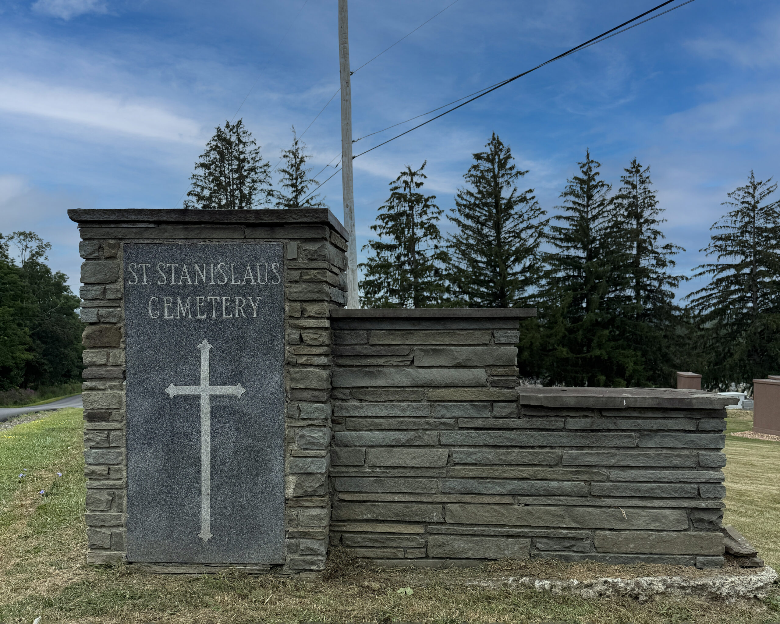 Entrance monument at St. Stanislaus Cemetery Amsterdam NY