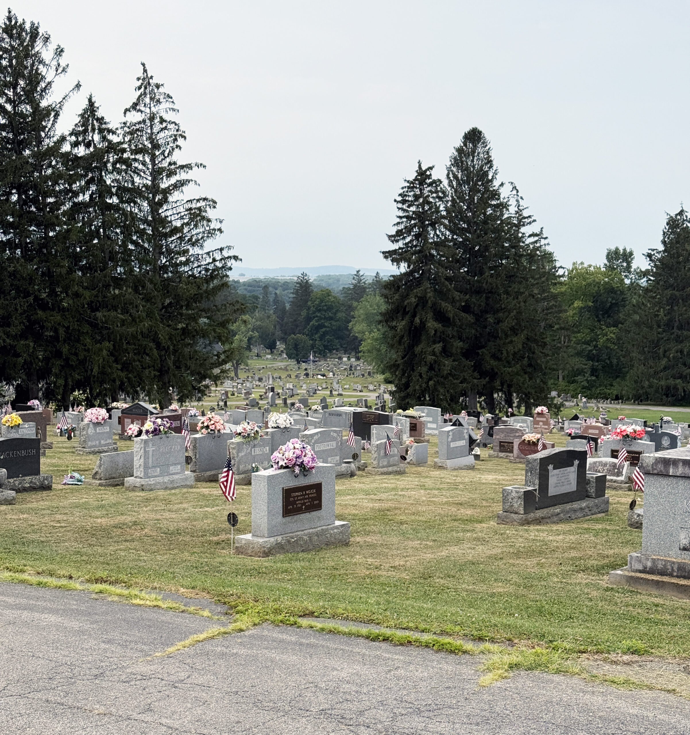 St. Stanislaus Cemetery landscape view in Amsterdam New York