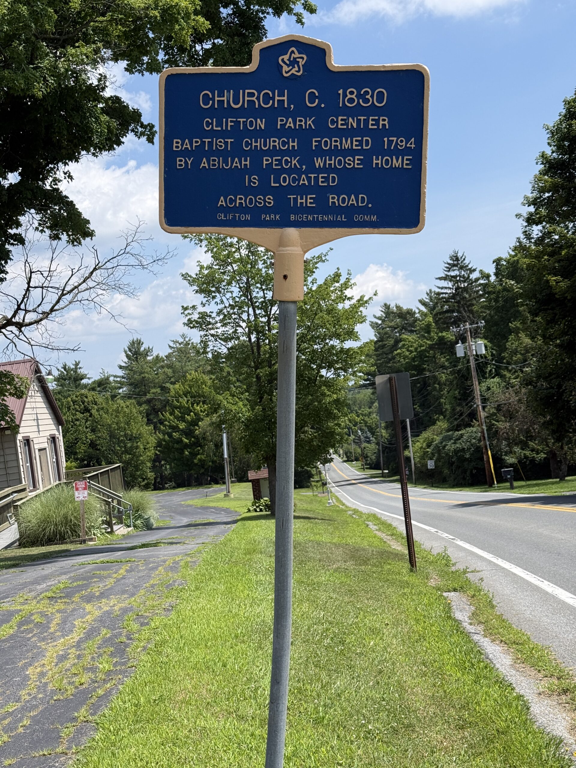 Clifton Park Baptist Cemetery entrance sign in Clifton Park New York