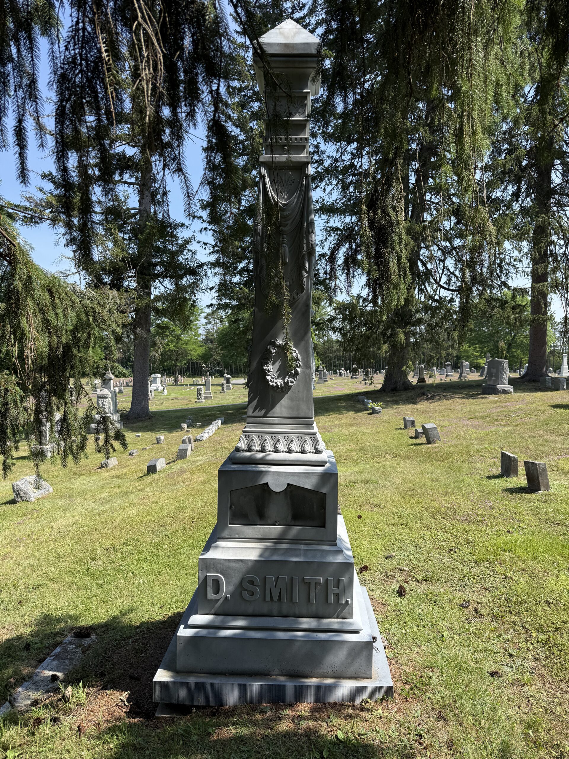 White bronze zinc monument at Stillwater Union Cemetery in Stillwater New York