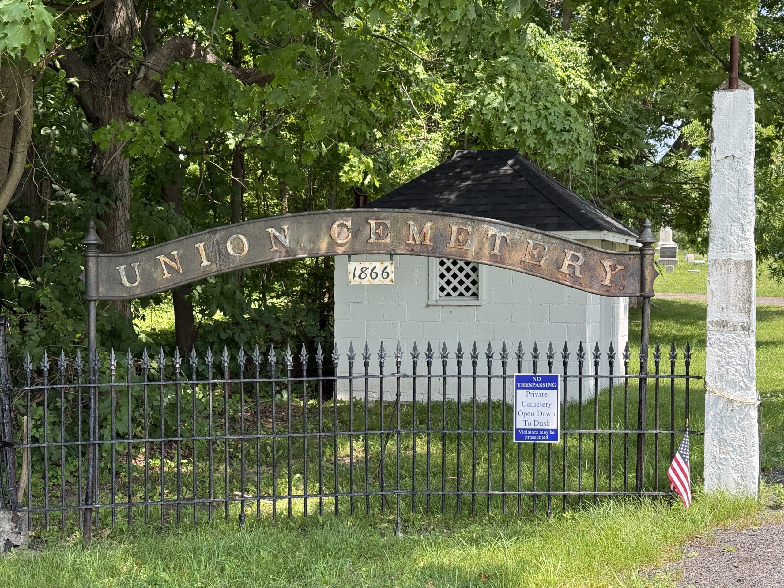 Union Cemetery entrance in Halfmoon New York