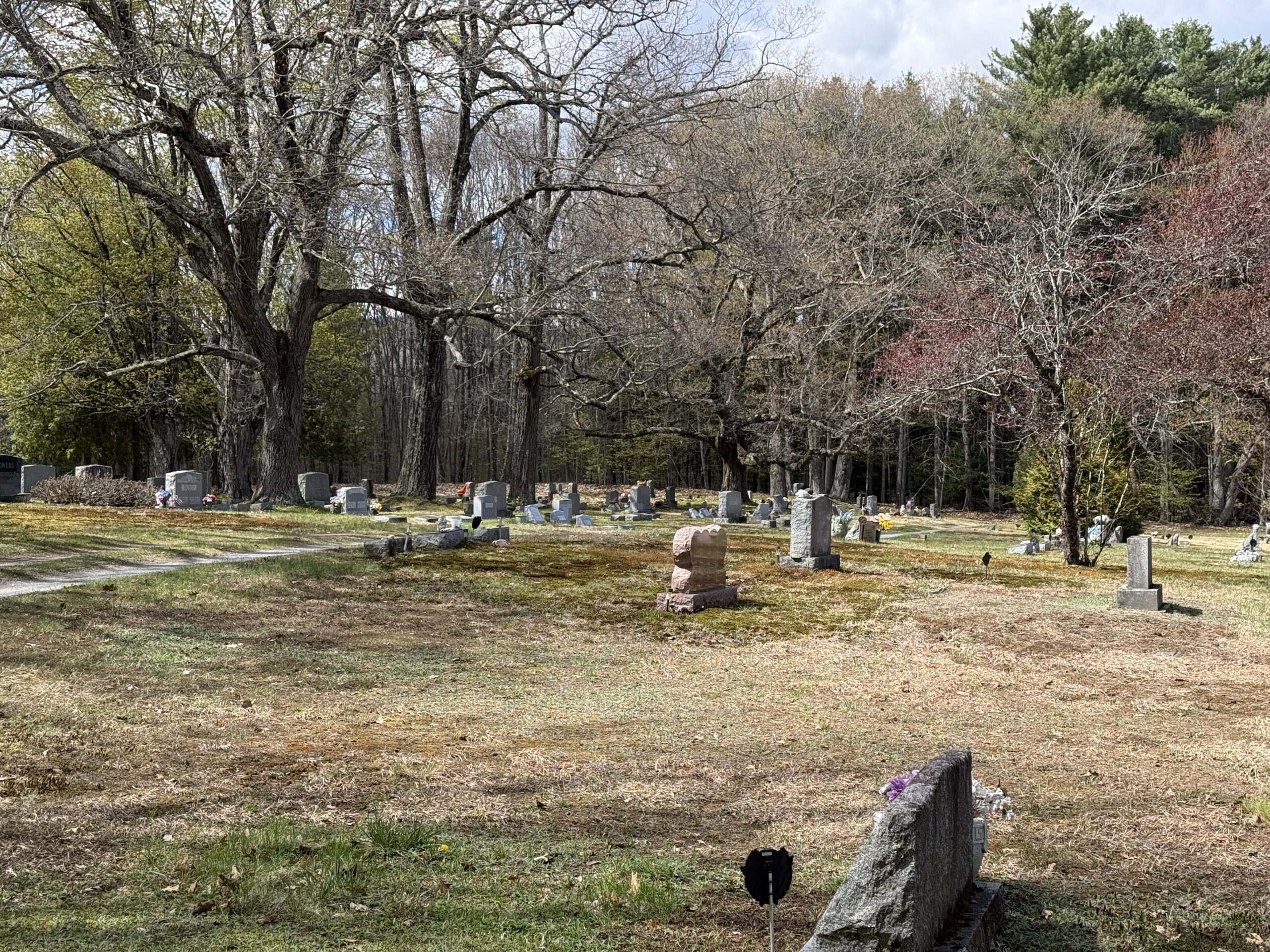 Headstones and cemetery landscape at Maplewood Cemetery in Corinth New York