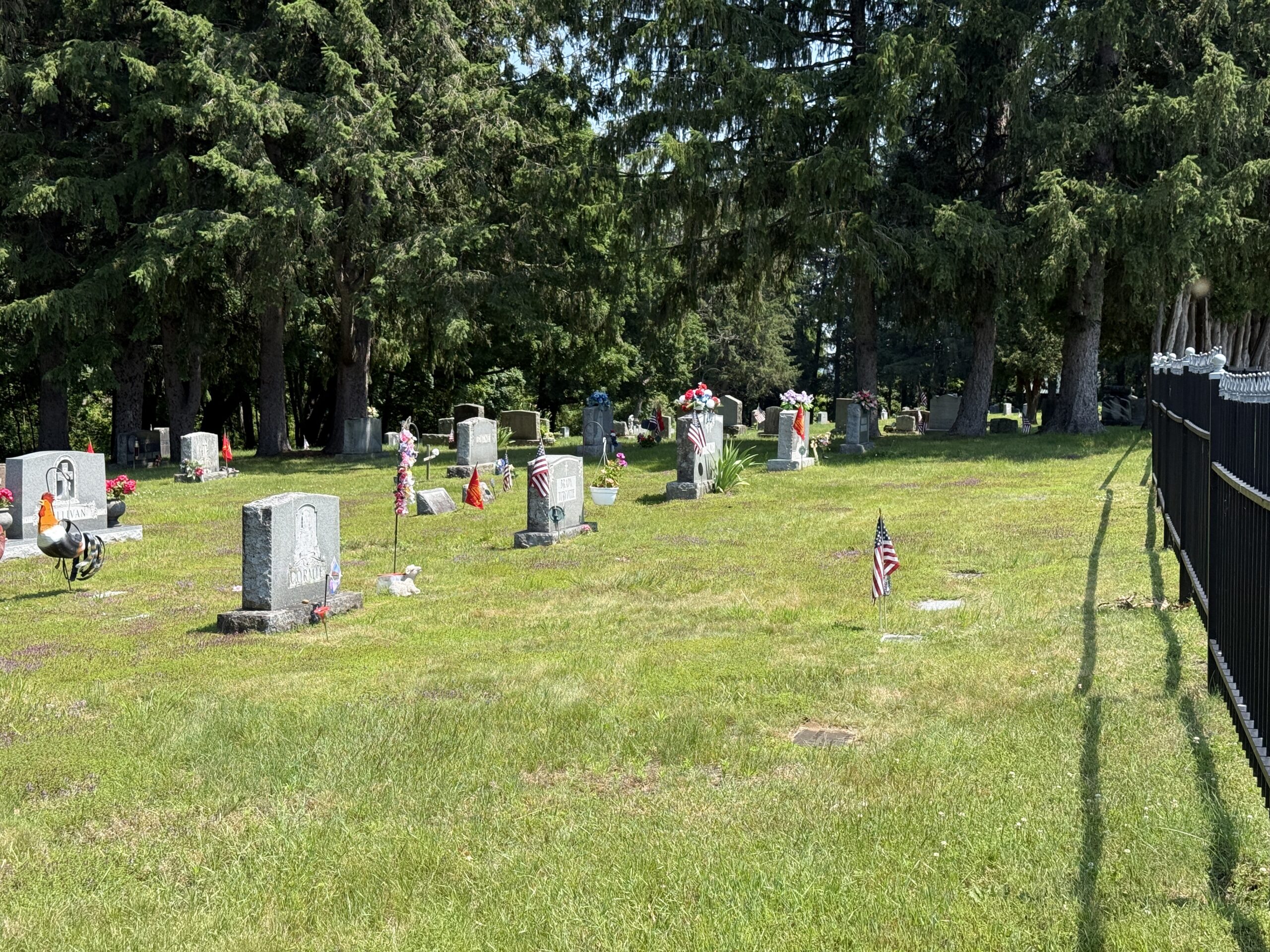 Notre Dame Cemetery entrance beside Burgoyne Road in Schuylerville New York
