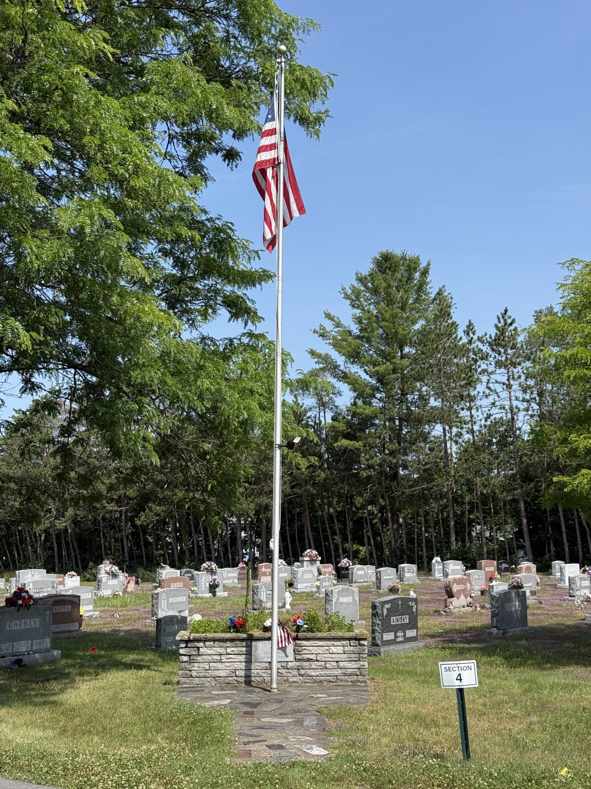 Veterans memorial at St. Peter's Cemetery in Stillwater New York