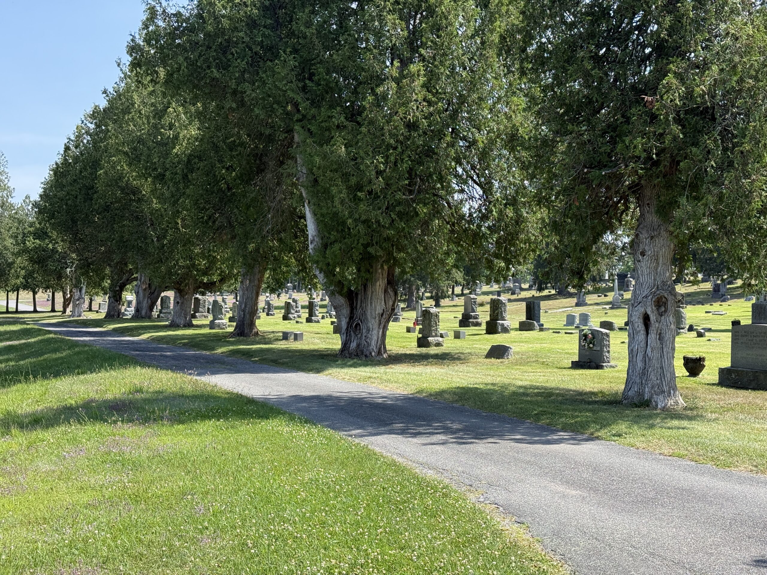 Historic headstones and family monuments at Stillwater Union Cemetery in Stillwater New York
