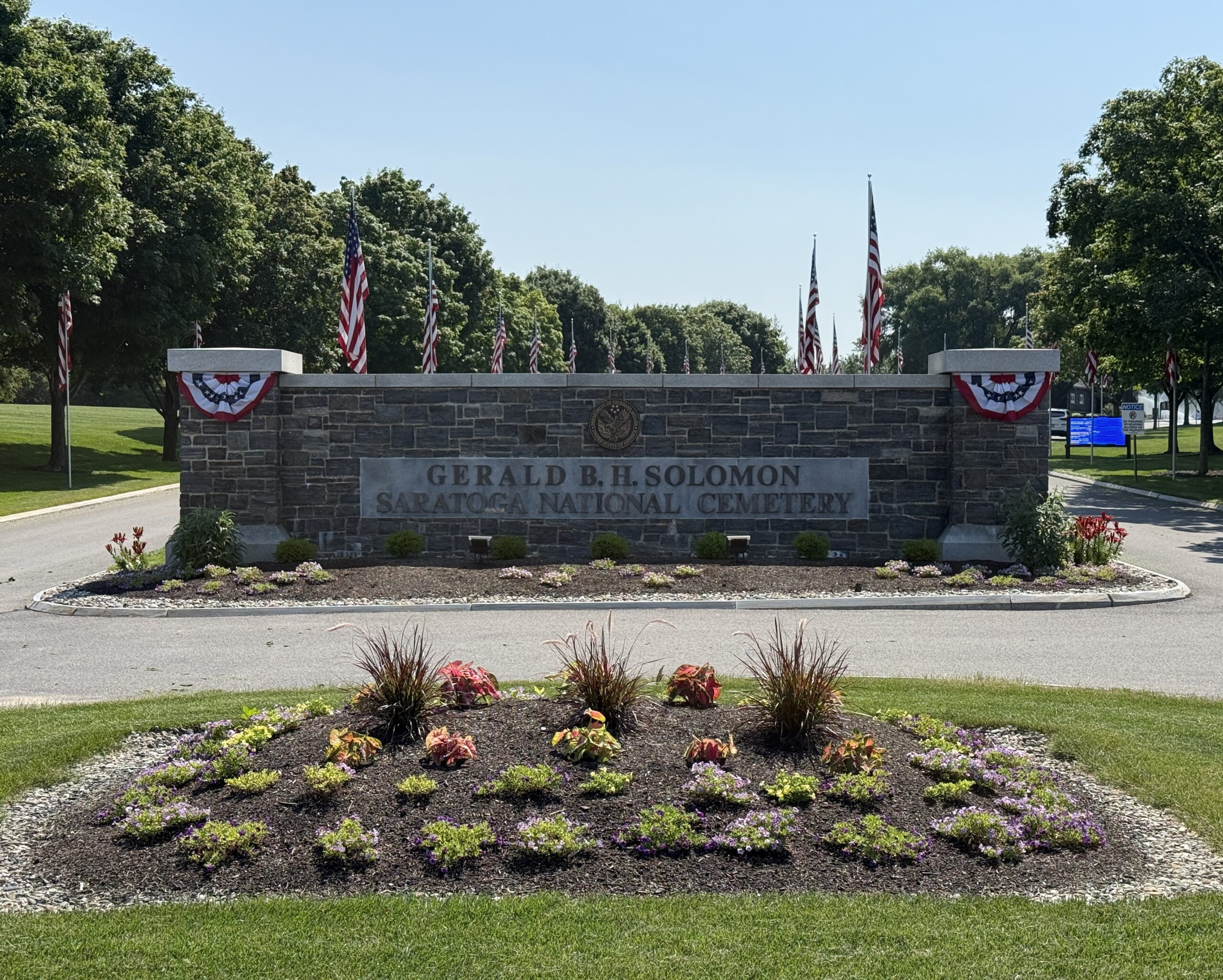 Gerald B. H. Solomon Saratoga National Cemetery entrance in Schuylerville New York