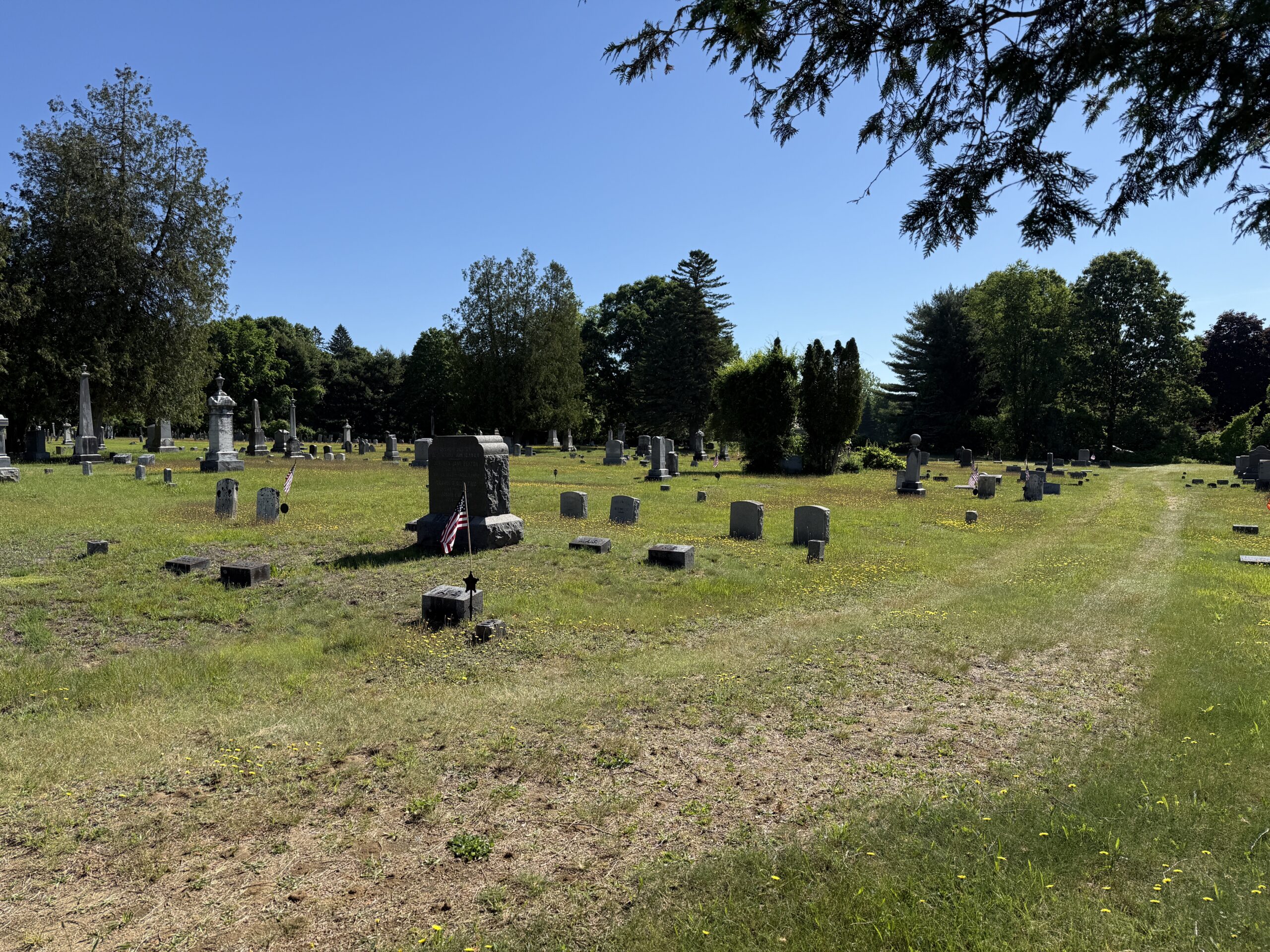 Roadway landscape at North Milton Cemetery in Milton New York