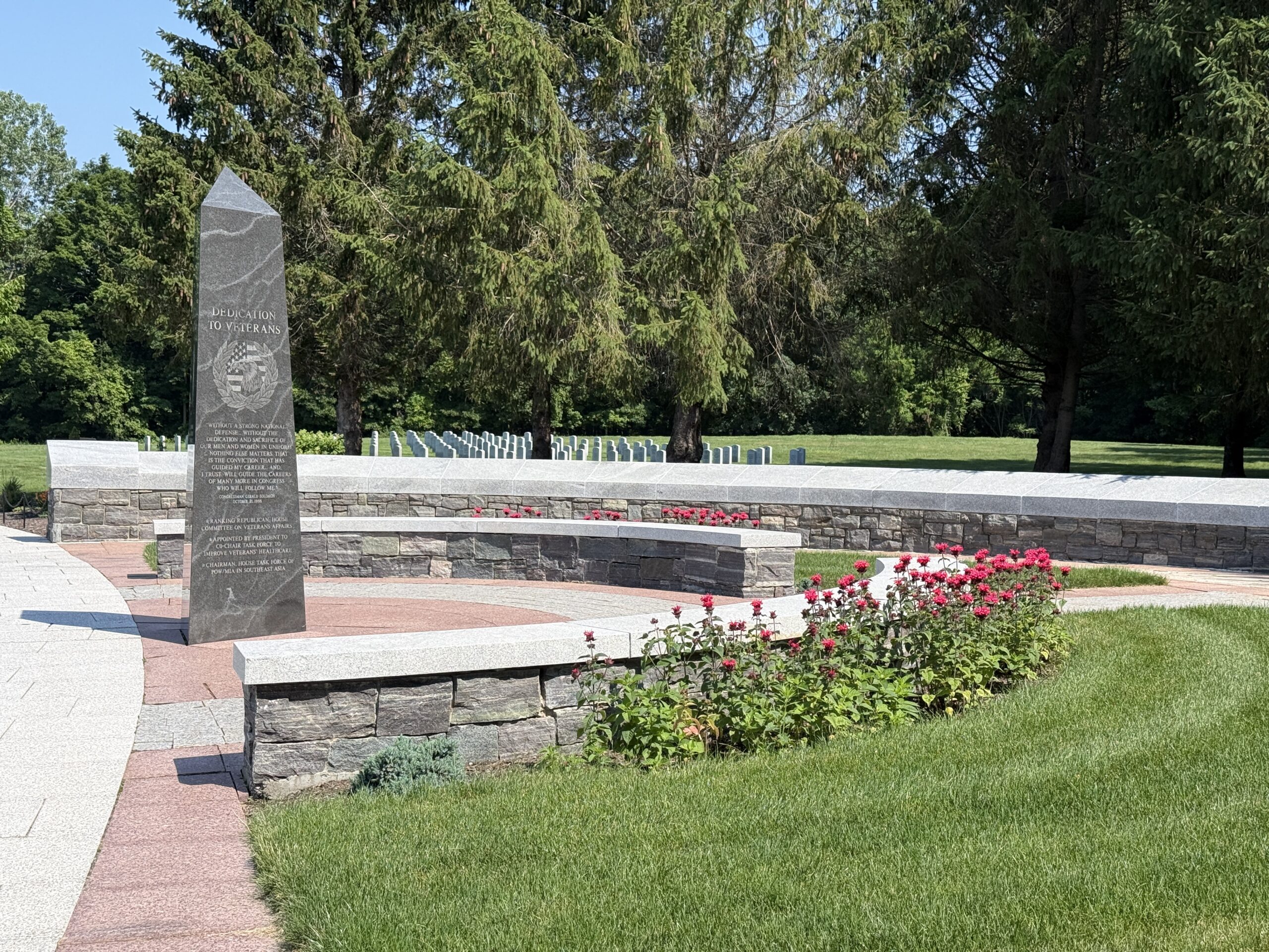 Veterans dedication memorial at Gerald B. H. Solomon Saratoga National Cemetery